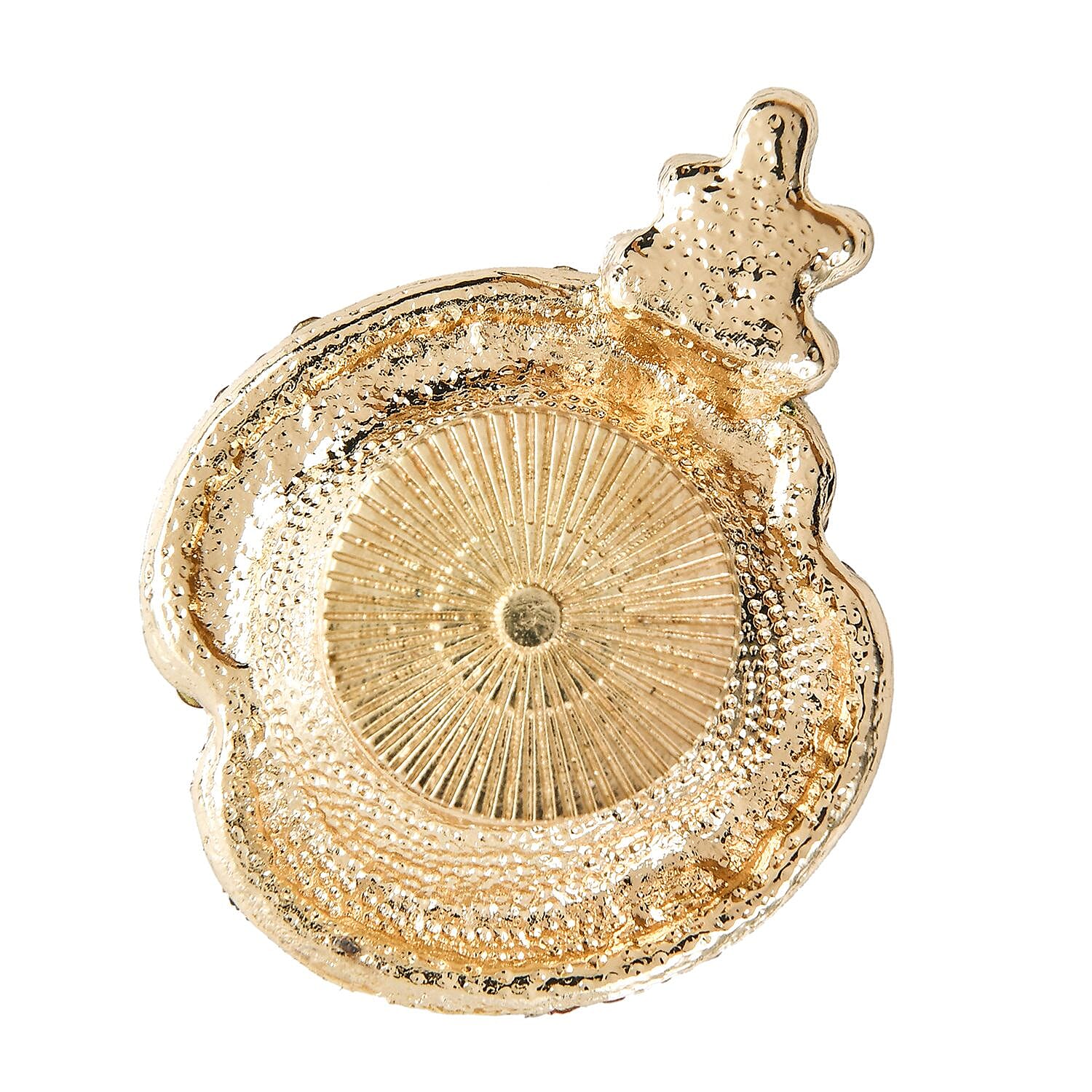 Black Austrian Crystal and Red Austrian Crystal Flower Magnetic Brooch ( With Enamelled) in Gold Tone