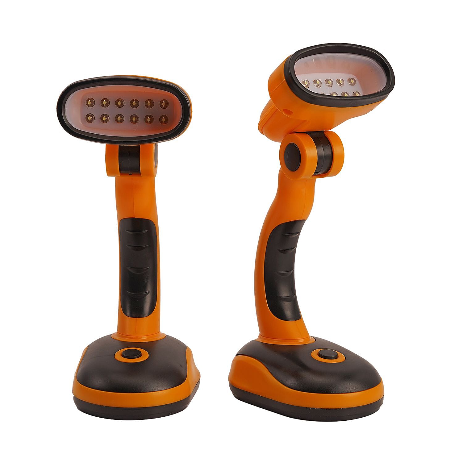 Set of 2 Flexible Desk Lamp with LED Light - Yellow and Black - (Requires 3 xAA Batteries)