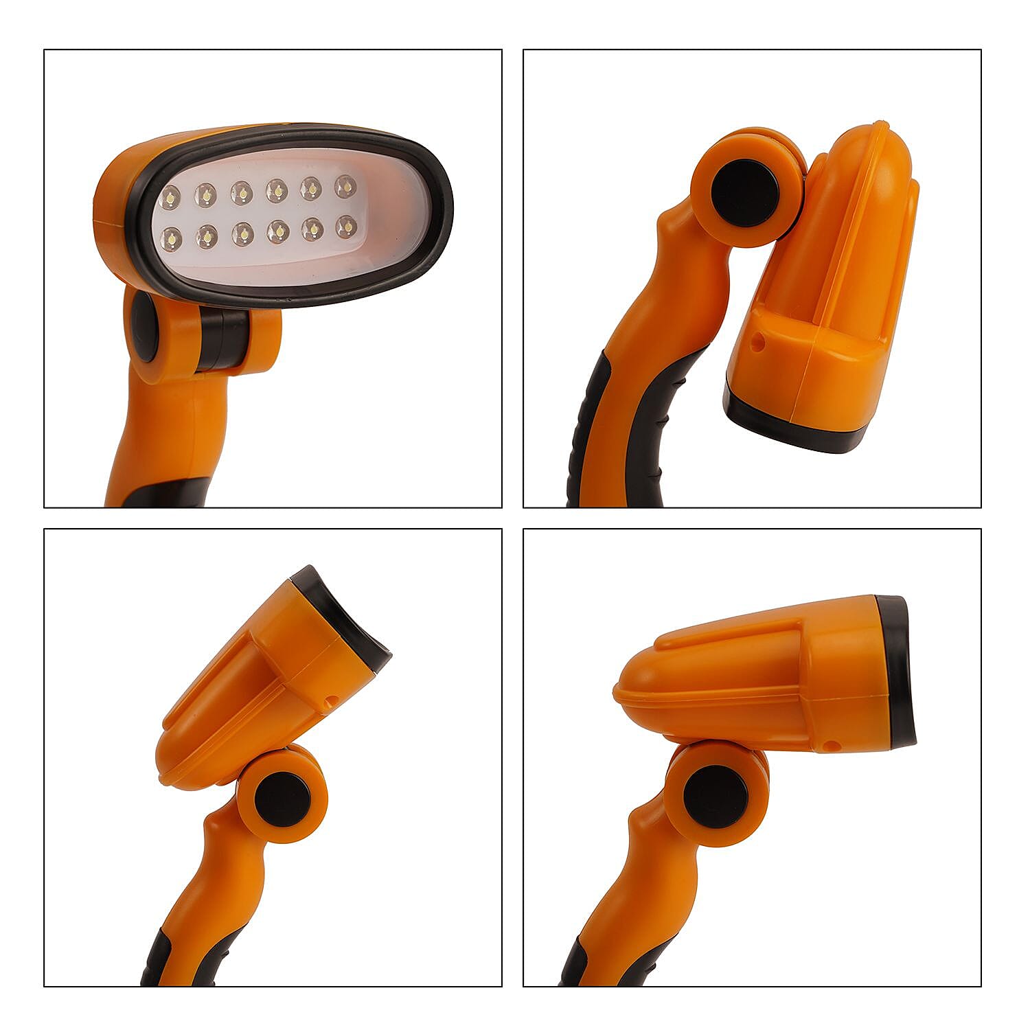 Set of 2 Flexible Desk Lamp with LED Light - Yellow and Black - (Requires 3 xAA Batteries)