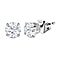 Moissanite Earring (With Push Back) in Platinum Overlay Sterling Silver, 0.868 Ct.