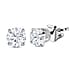 Moissanite Earring (With Push Back) in Platinum Overlay Sterling Silver, 0.868 Ct.