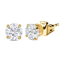 Moissanite Earring in 14K Gold Overlay Sterling Silver 0.90 ct 0.868 Ct.