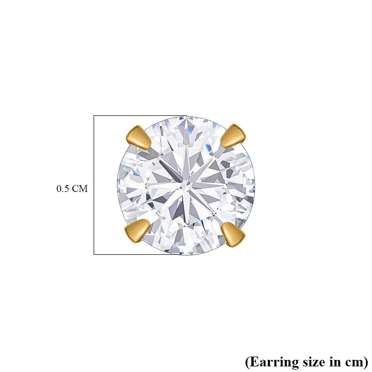Moissanite Stud Earrings in 14K Gold Overlay Sterling Silver