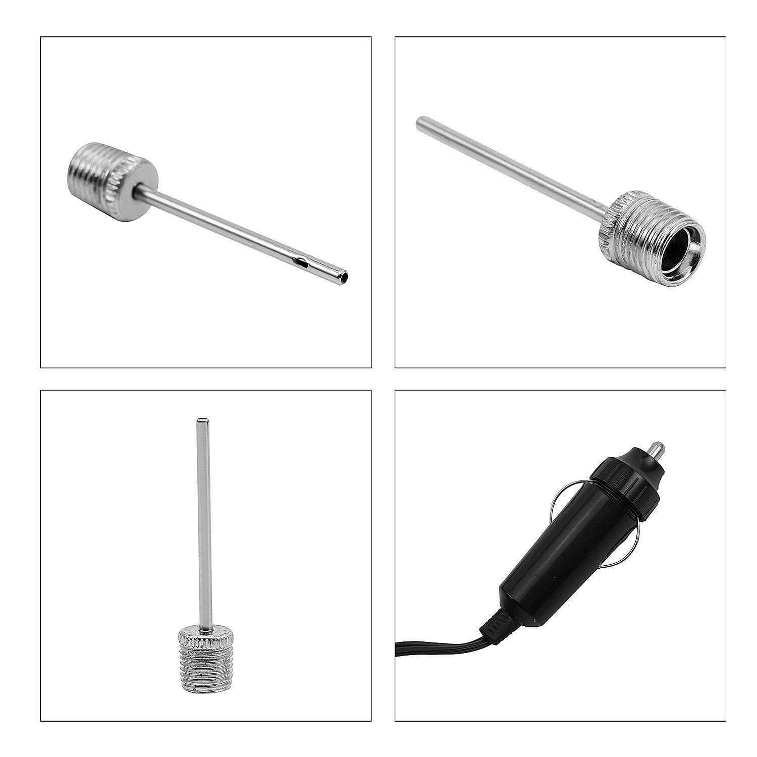 Portable Air Compressor Tire Inflator with Pressure Gauge Car (Size 17x17x7 Cm) - Red & Black