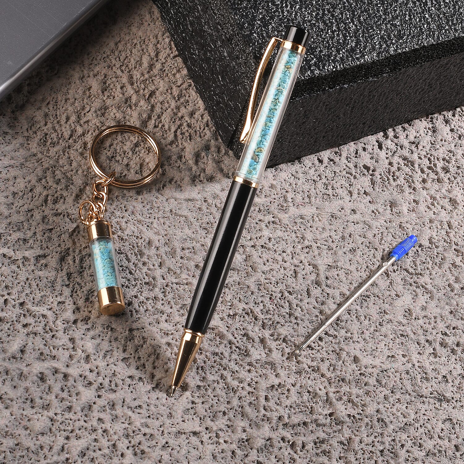 Sleeping Beauty Studded Ball Pen with Extra Refill - Golden & Black