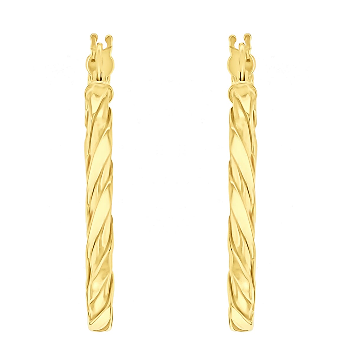 9K Yellow Gold 30mm Twist Creole Earrings