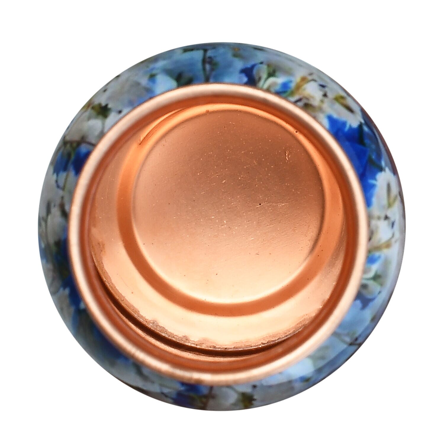 Butterfly Print 100% Leak Proof Copper Bottle 900ml - Blue