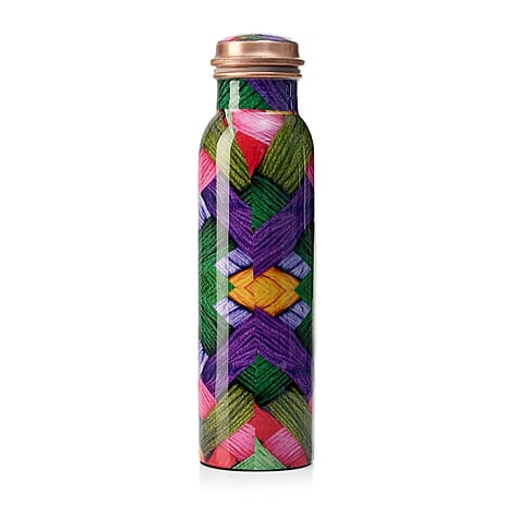 Abstract Print 100% Leak Proof Copper Bottle 900ml - Multi