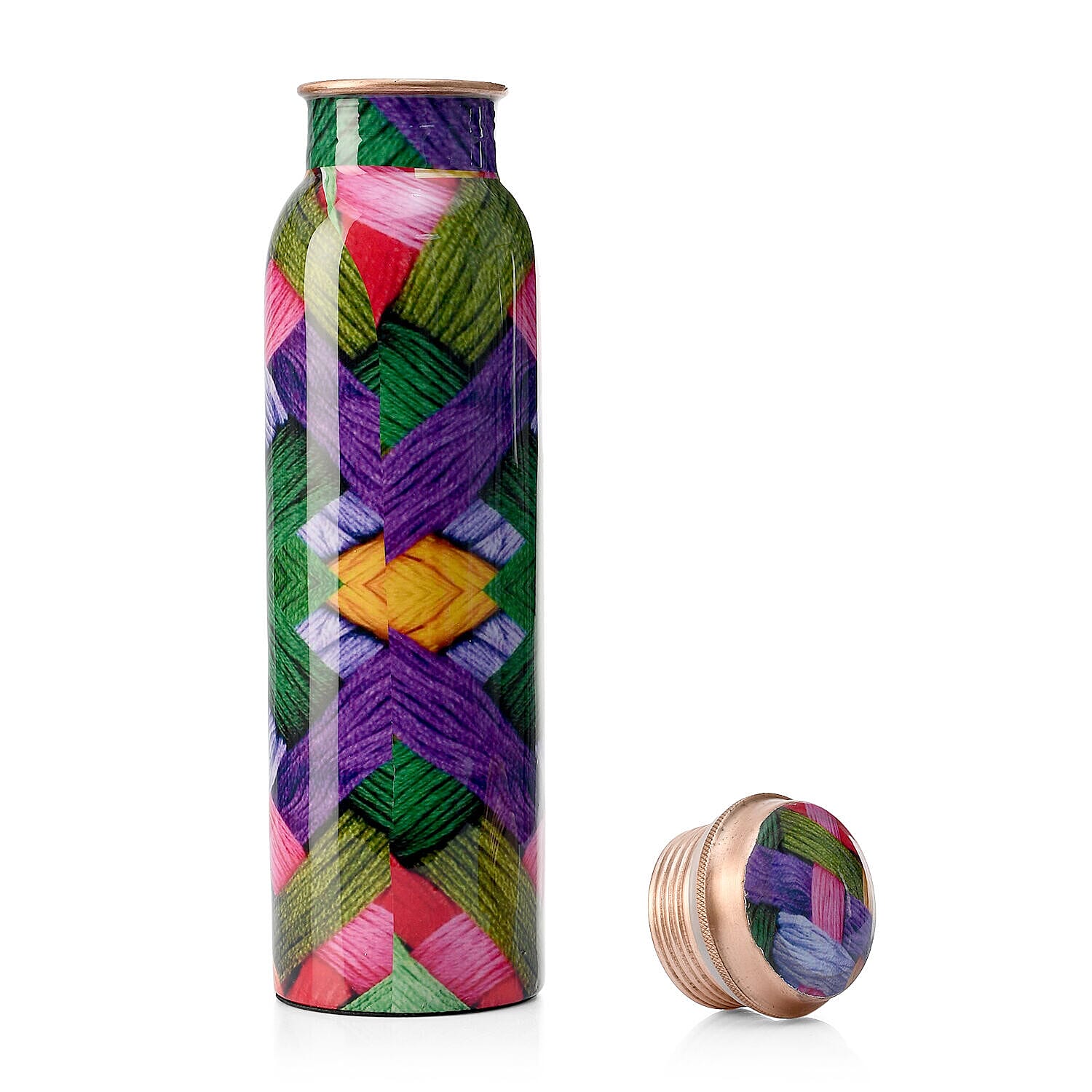 Abstract Print 100% Leak Proof Copper Bottle 900ml - Multi