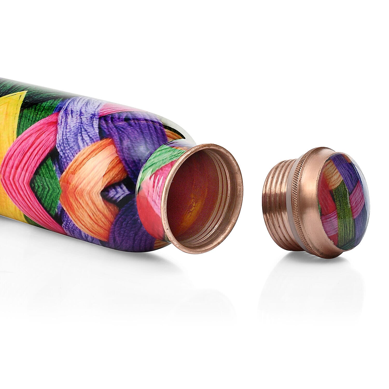 Abstract Print 100% Leak Proof Copper Bottle 900ml - Multi