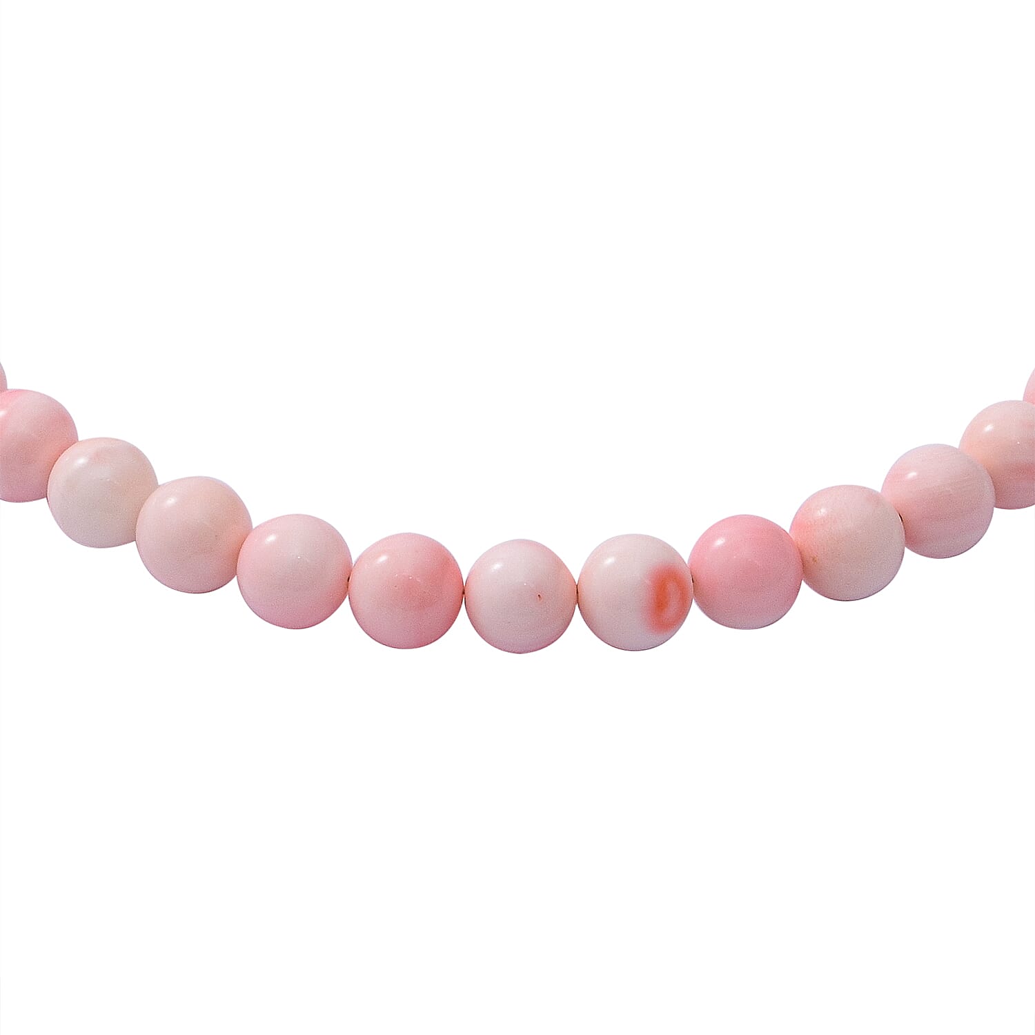 AIG Certified Gem Treasures - Natural Pink Conch Shell Necklace (Size - 20) With Magnetic Lock in Rhodium Overlay Sterling Silver 388.00 ct