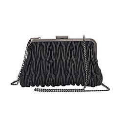 PU Quilted Patterned Clutch Bag with Shoulder Strap - Nude