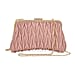 PU Quilted Patterned Clutch Bag with Shoulder Strap - Nude