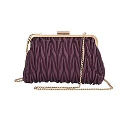 PU Quilted Patterned Clutch Bag with Shoulder Strap - Nude