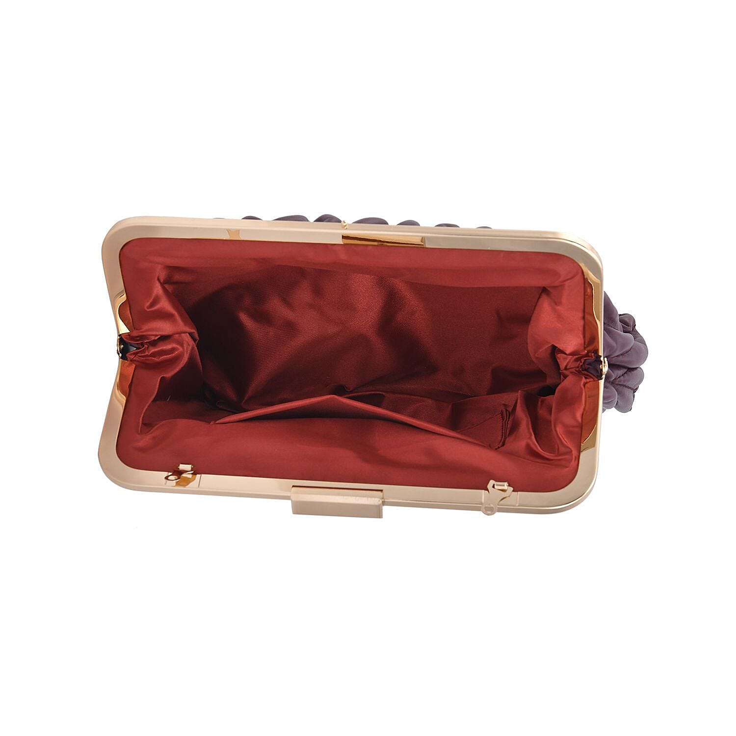 Quilted Patterned Clutch Bag with Shoulder Strap (Size 23x15 cm) - Maroon