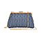PU Quilted Patterned Clutch Bag with Shoulder Strap - Nude