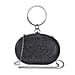 Small Elegant Crystal Studded Wristlet Clutch - Black