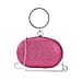 Small Elegant Crystal Studded Wristlet Clutch - Fuchsia