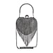 Sheeny Heart Shape Tassel Evening Clutch Bag (Size 15x16 Cm) - Black