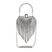 Sheeny Heart Shape Tassel Evening Clutch Bag (Size 15x16 Cm) - Silver