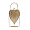 Sheeny Heart Shape Tassel Evening Clutch Bag (Size 15x16 Cm) - Gold