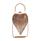 Sheeny Heart Shape Tassel Evening Clutch Bag (Size 15x16 Cm) - Pink