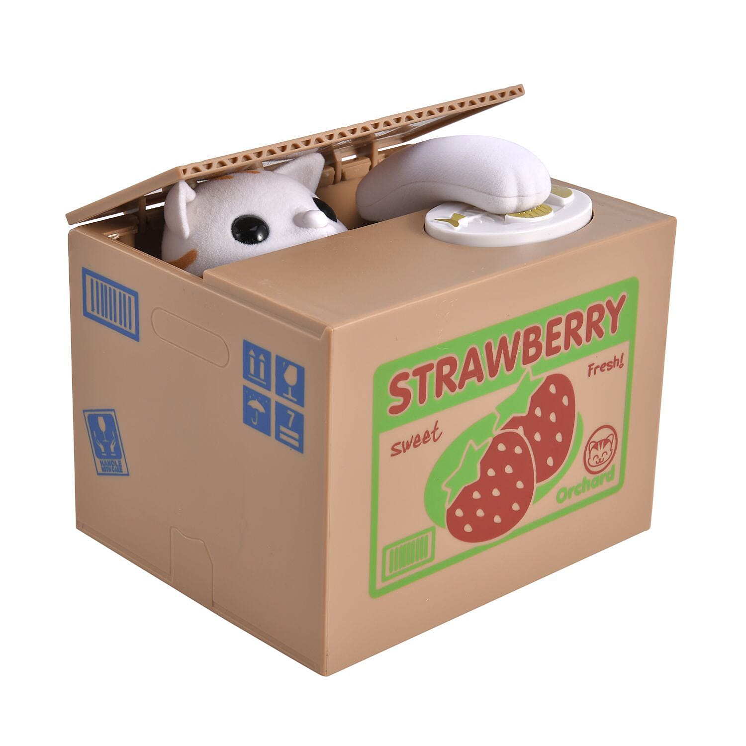 Cat & Strawberry Pattern Coin Stealing Box