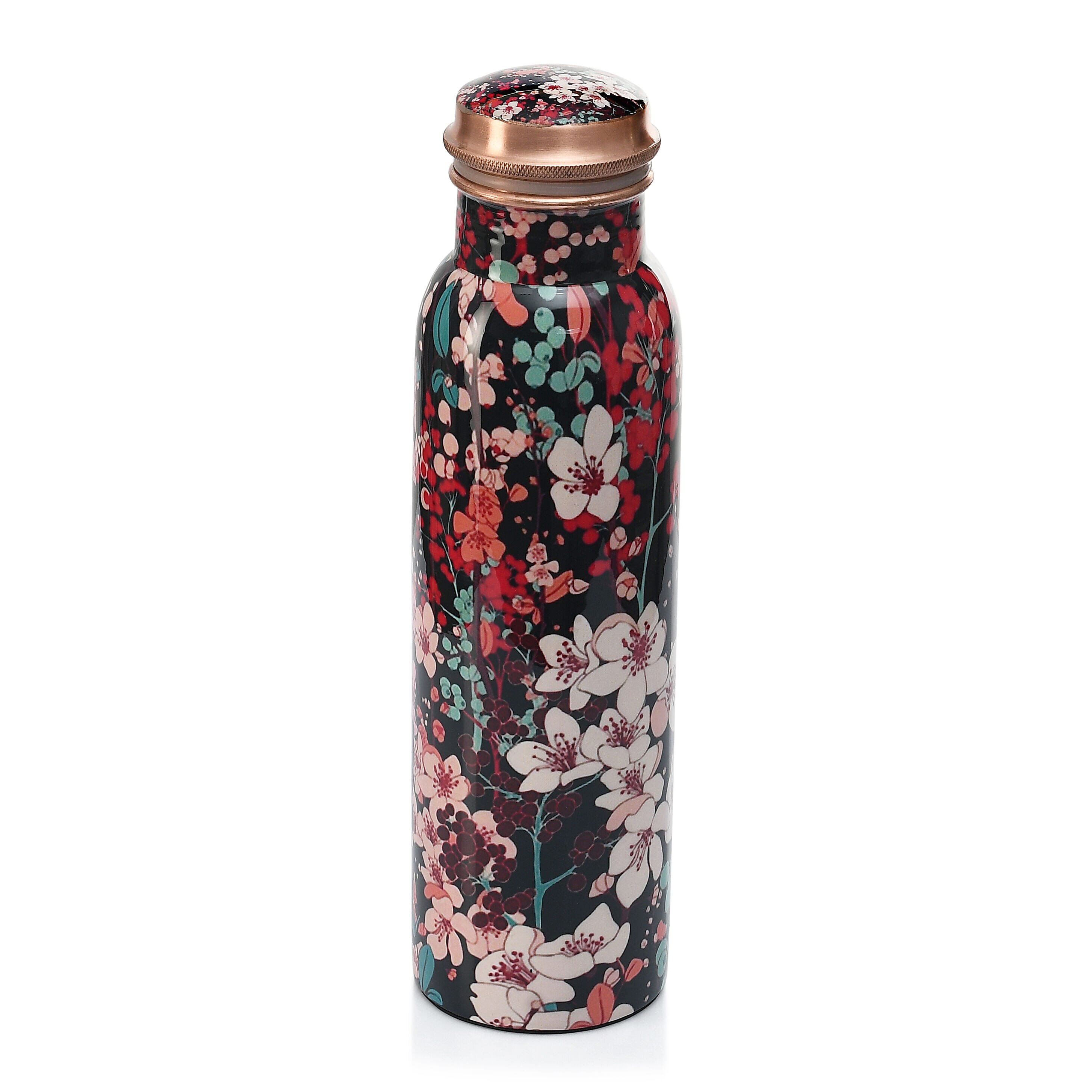 Floral Print 100% Leak Proof Copper Bottle 900ml - Floral