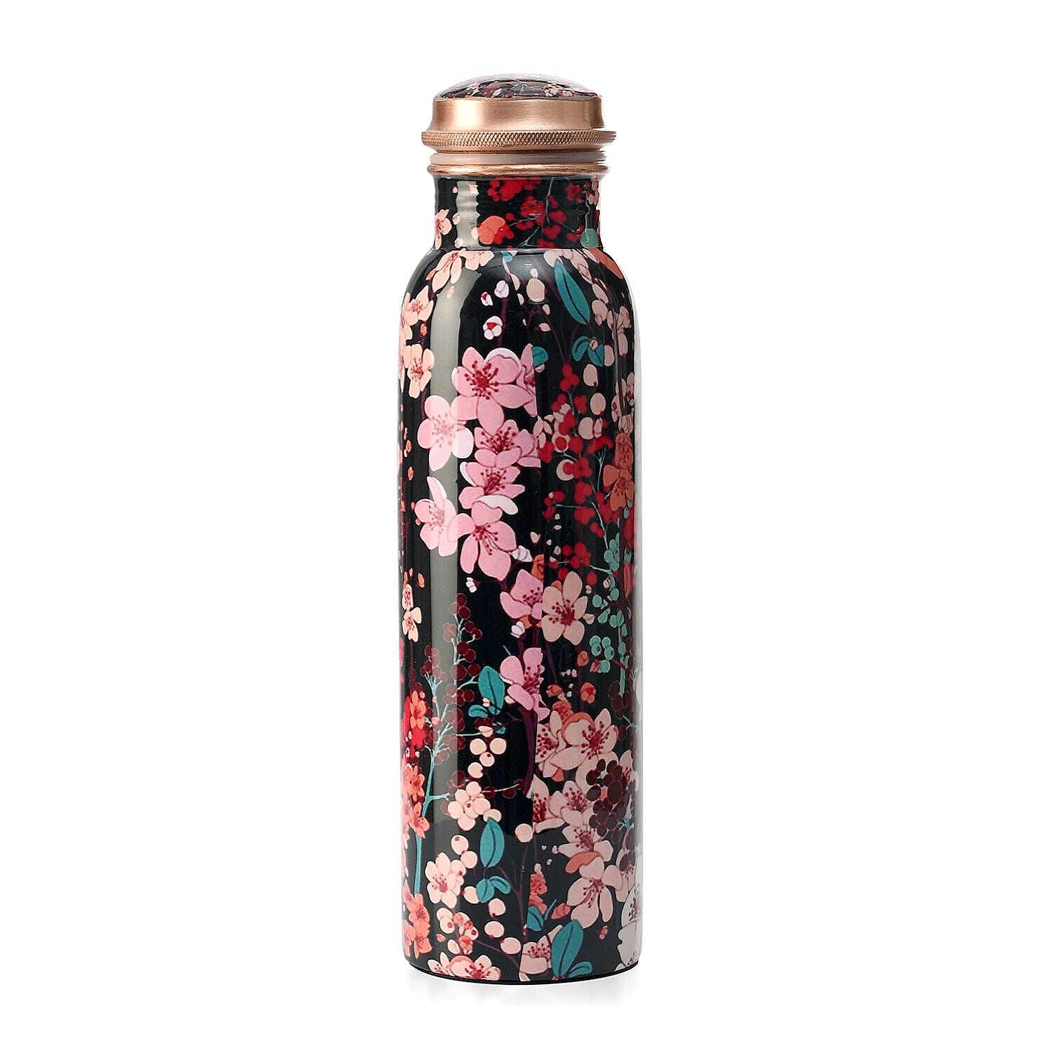 Floral Print 100% Leak Proof Copper Bottle 900ml - Floral