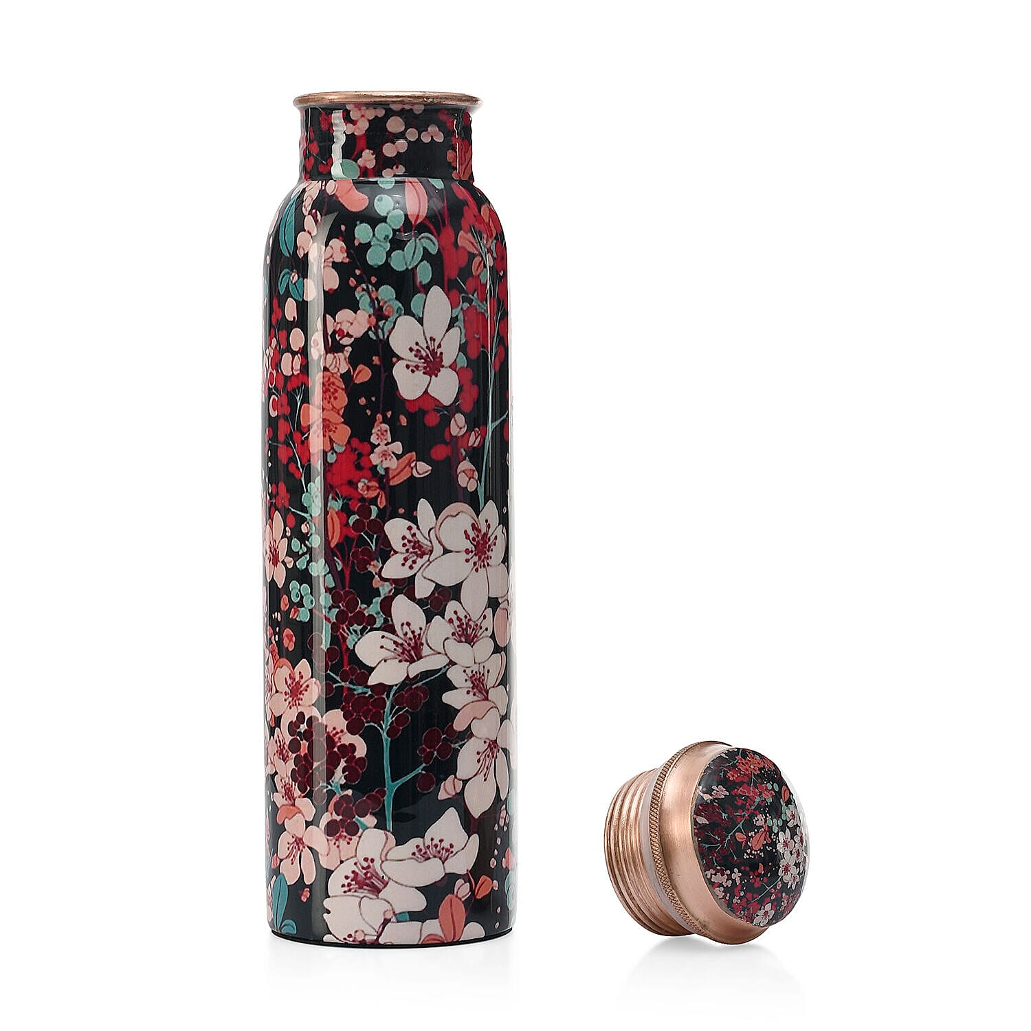 Floral Print 100% Leak Proof Copper Bottle 900ml - Floral