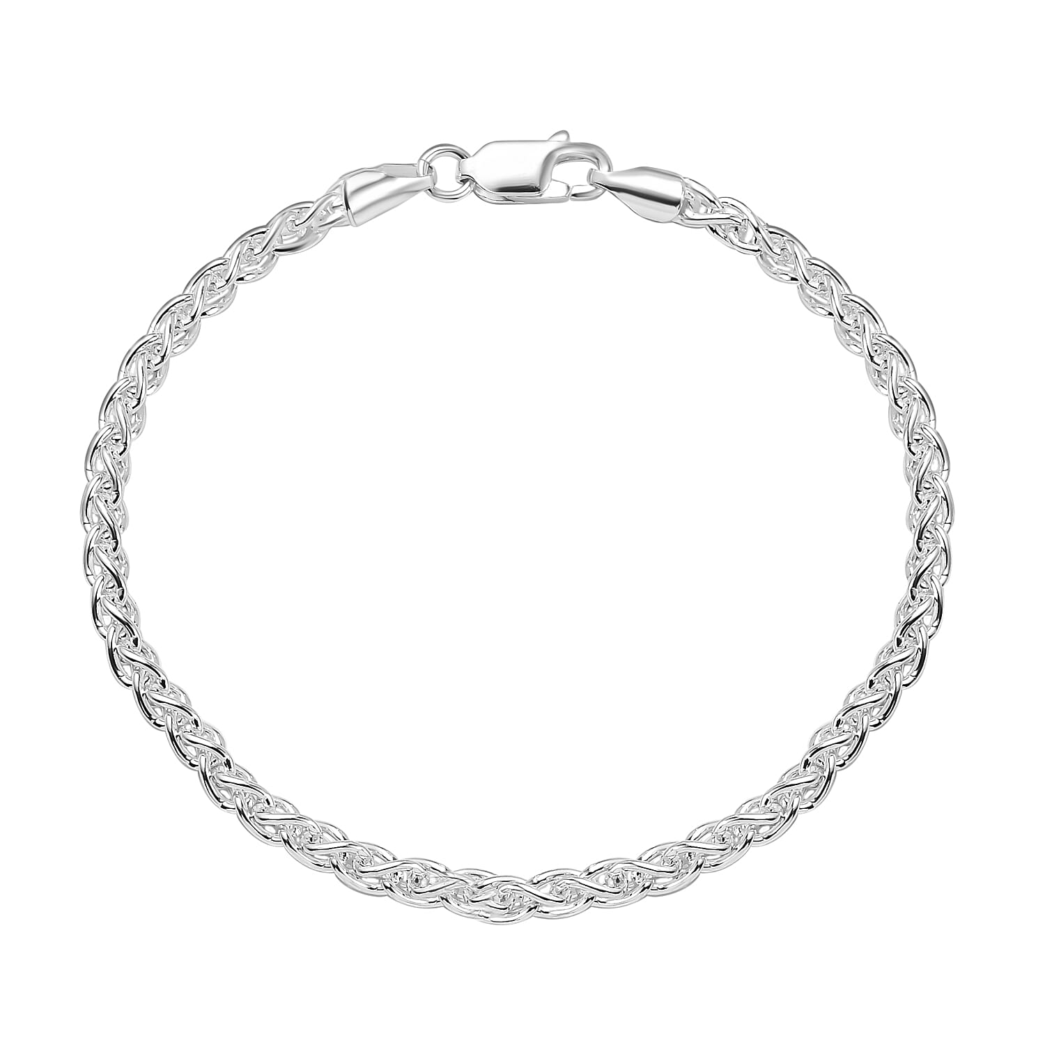 Monster Deal - Sterling Silver Spiga Bracelet (Size - 7.5) With Lobster Clasp, Silver Wt. 6.80 Gms