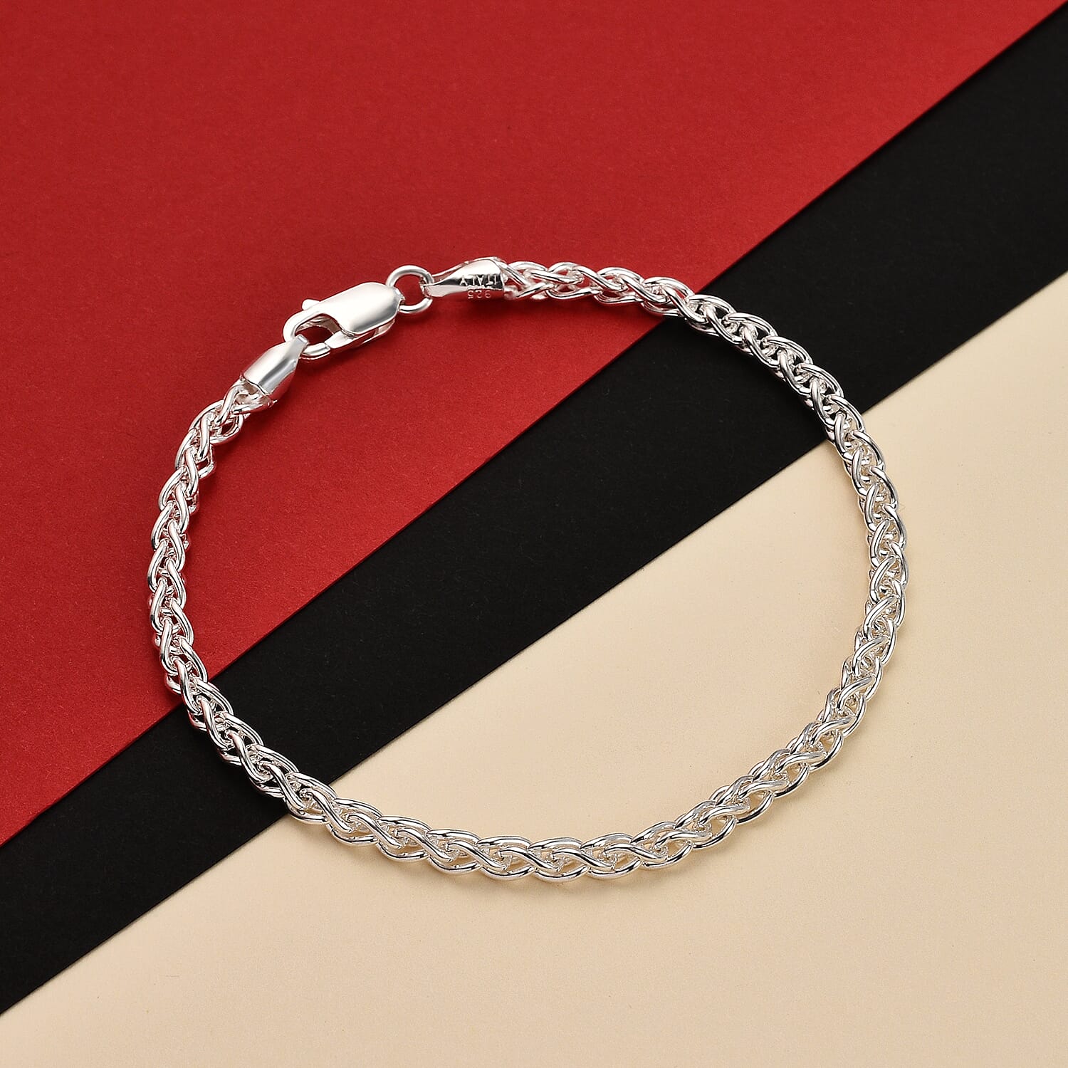 Monster Deal - Sterling Silver Spiga Bracelet (Size - 7.5) With Lobster Clasp, Silver Wt. 6.80 Gms