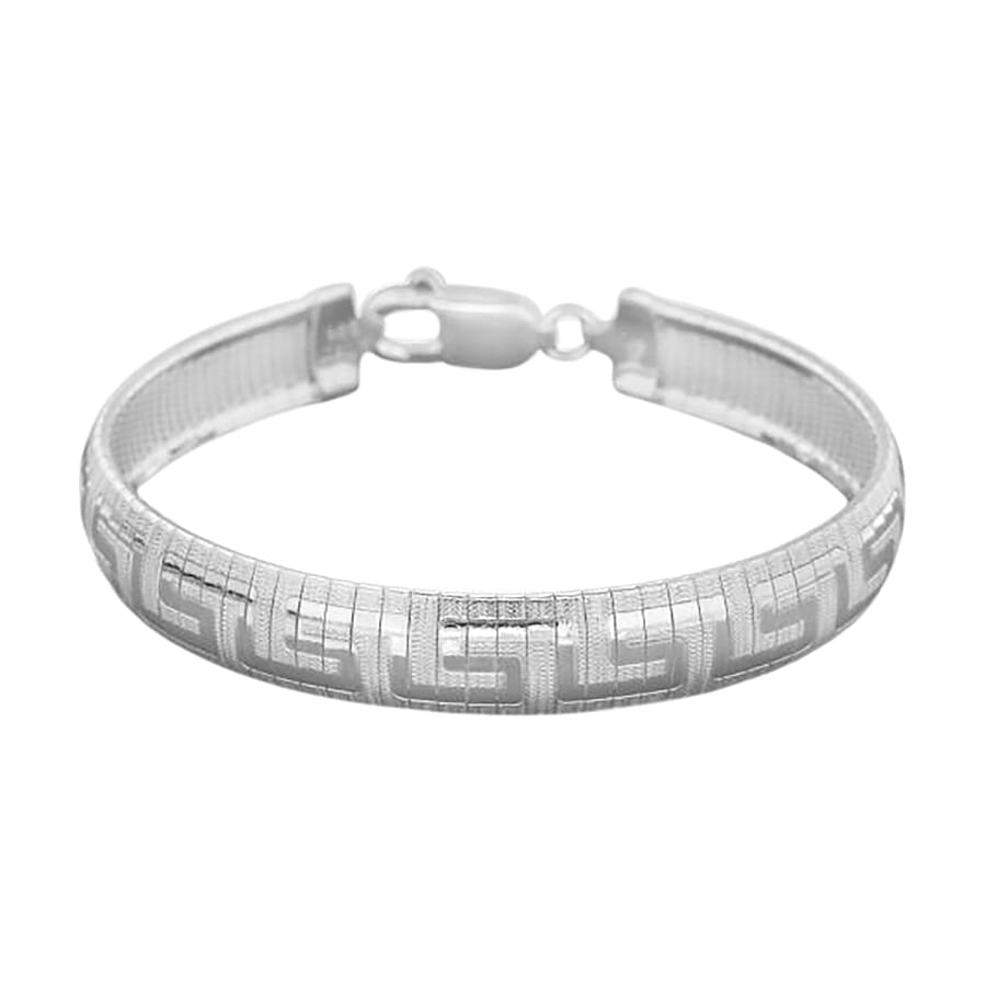 Close Out - Sterling Silver Greek Key Bracelet (Size - 7.5) with Lobster Clasp, Silver Wt. 18.40 Gms