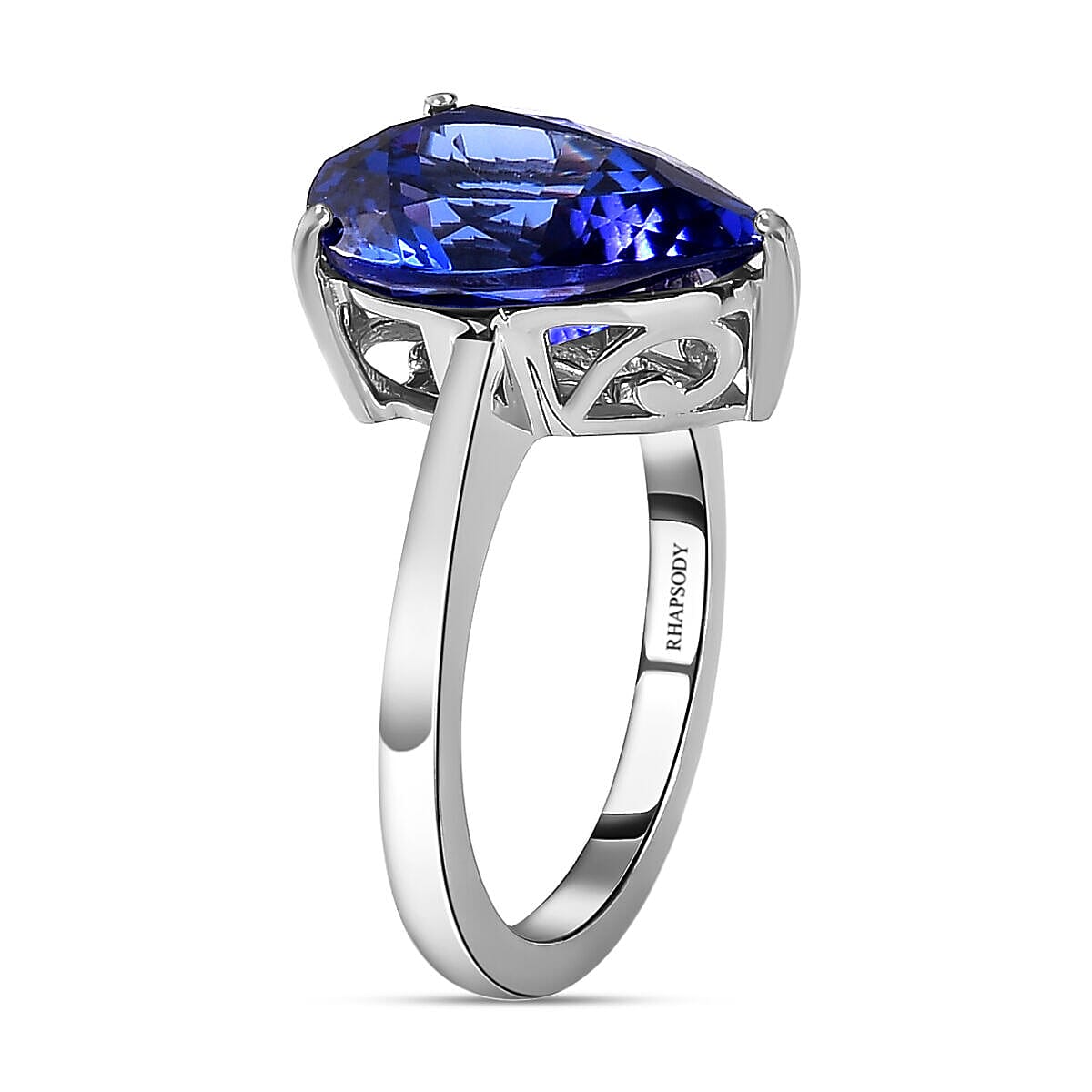 RHAPSODY 950 Platinum AAAA Tanzanite Solitaire Ring 5.24 Ct, Platinum Wt. 6.45 Gms. RHAPSODY 950 Platinum AAAA Tanzanite Solitaire Ring 5.24 Ct, Platinum Wt. 6.45 Gms.