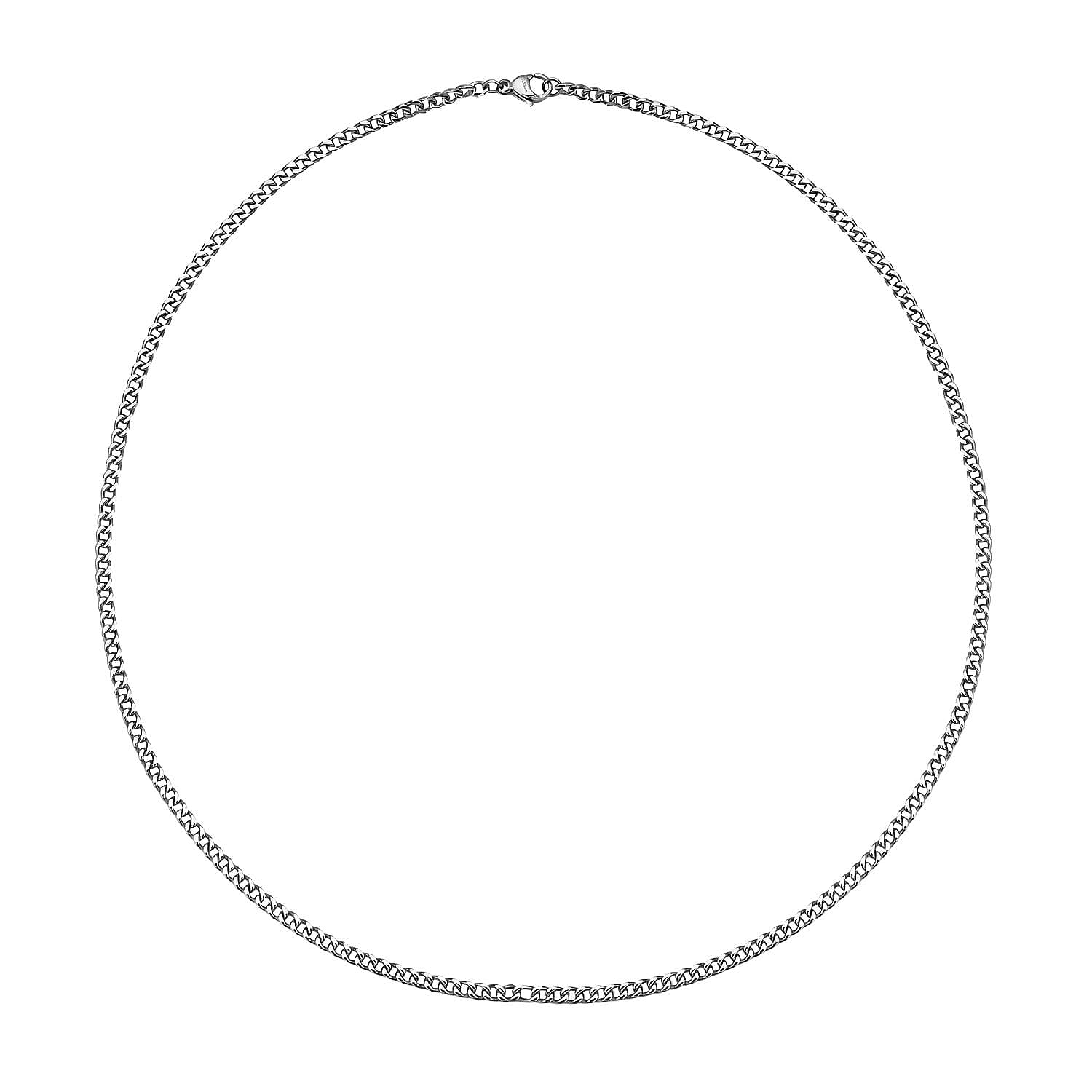 Curb Chain (Size - 22) with Lobster Clasp in Stainless Steel