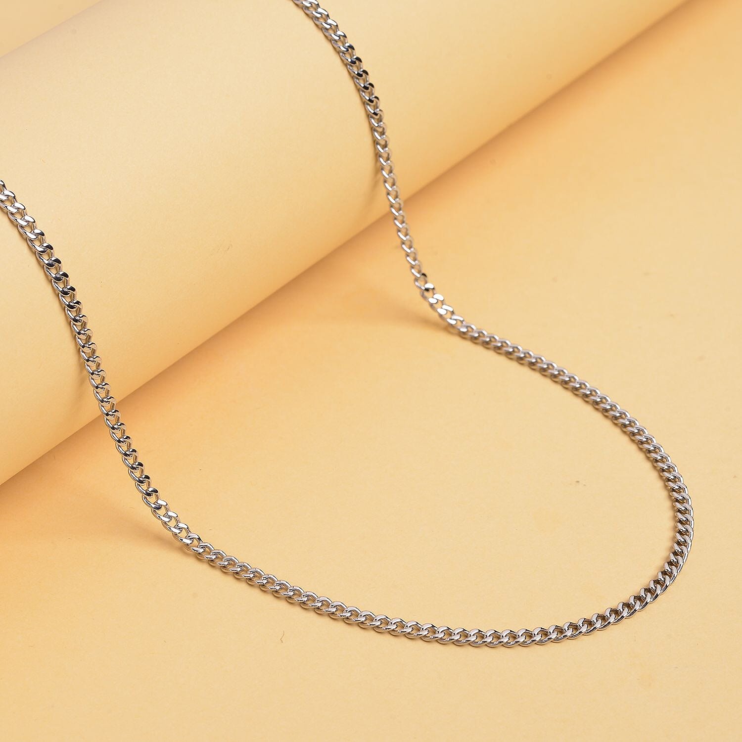 Curb Chain (Size - 22) with Lobster Clasp in Stainless Steel
