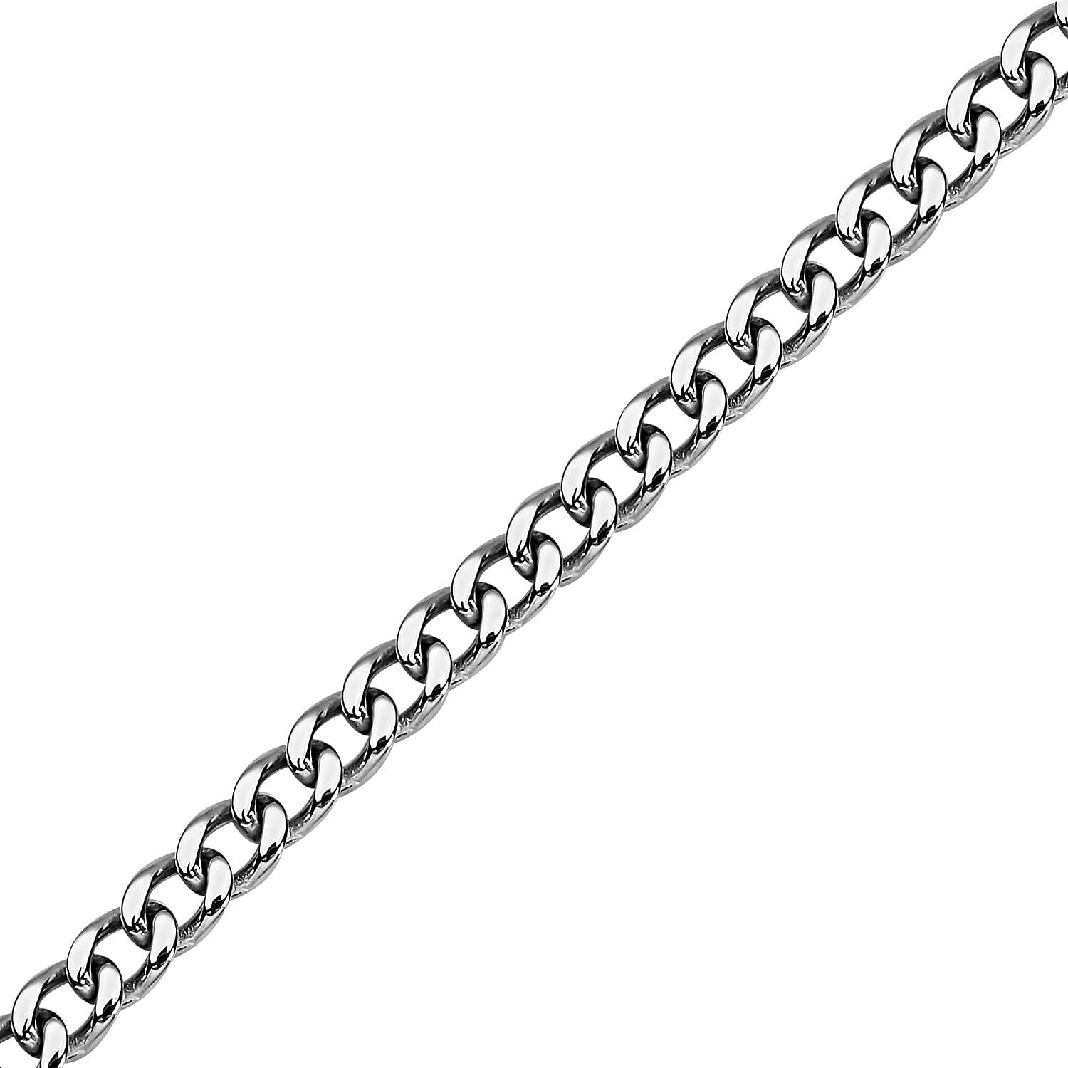 Curb Chain (Size - 22) with Lobster Clasp in Stainless Steel