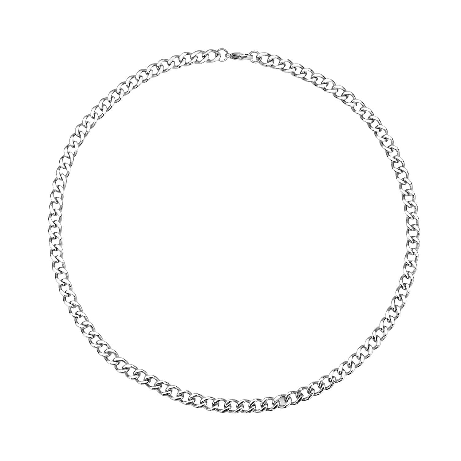 Cuban Link Curb Chain (Size - 18) With Lobster Clasp in Stainless Steel