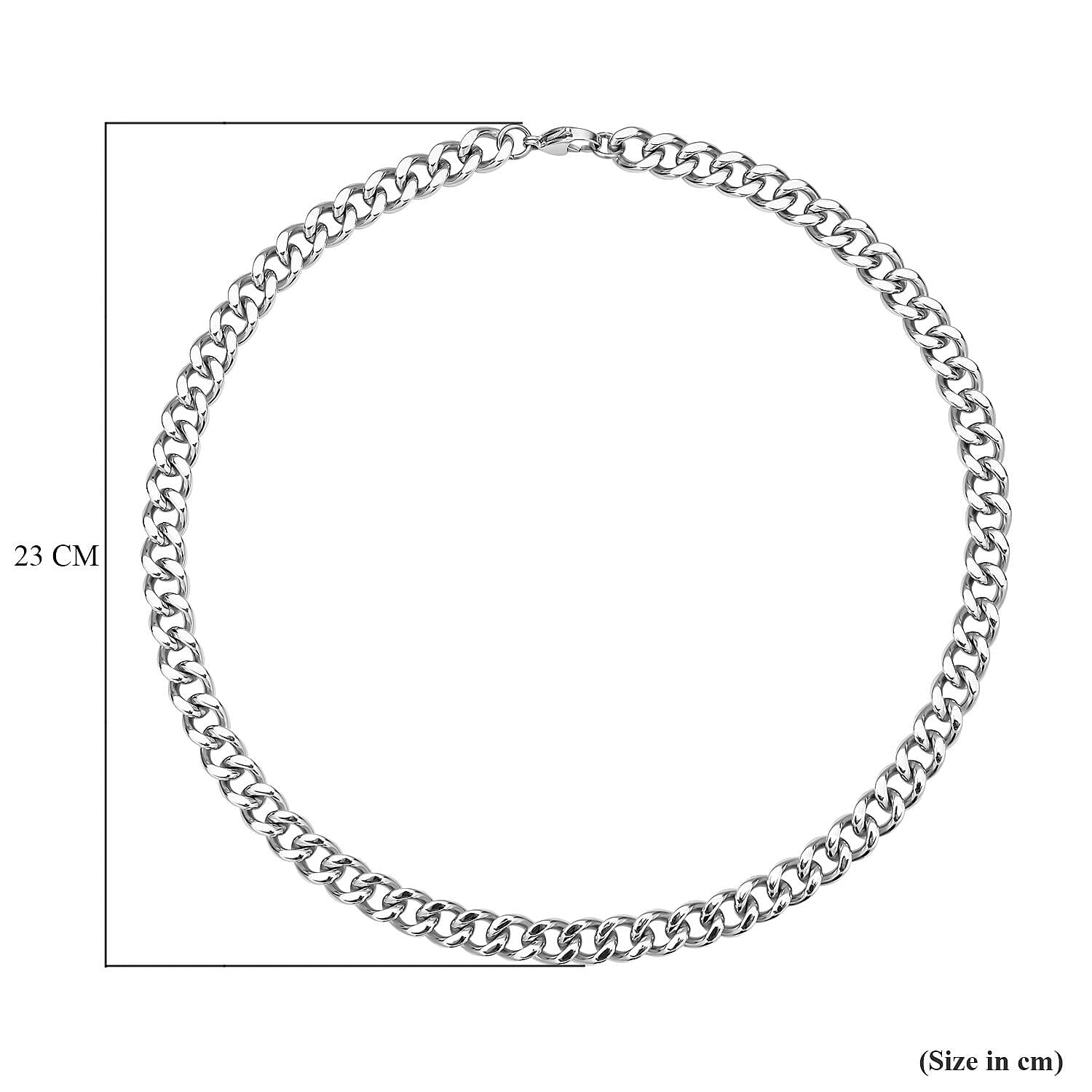 Cuban Link Curb Chain (Size - 18) with Lobster Clasp in Stainless Steel