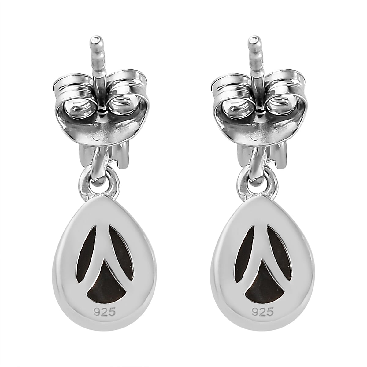 Ammolite & Natural Zircon Earrings in Platinum Overlay Sterling Silver 1.42 Ct.