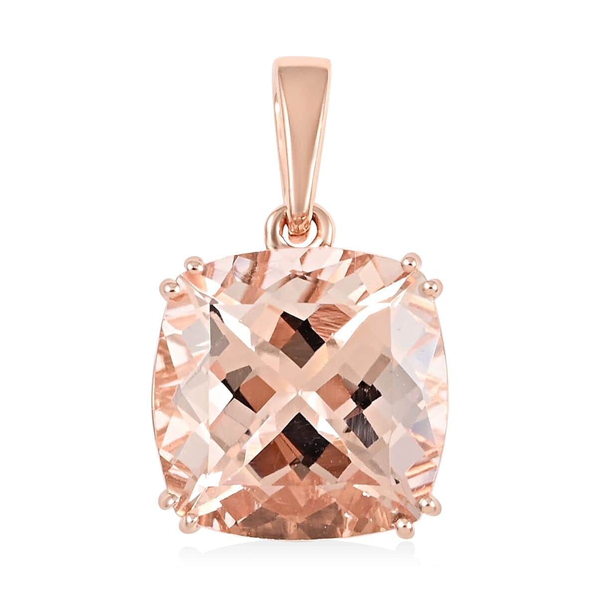 14K Rose Gold  AAA   Morganite  Pendant 5.05 ct,  Gold Wt. 1.22 Gms  5.050  Ct.