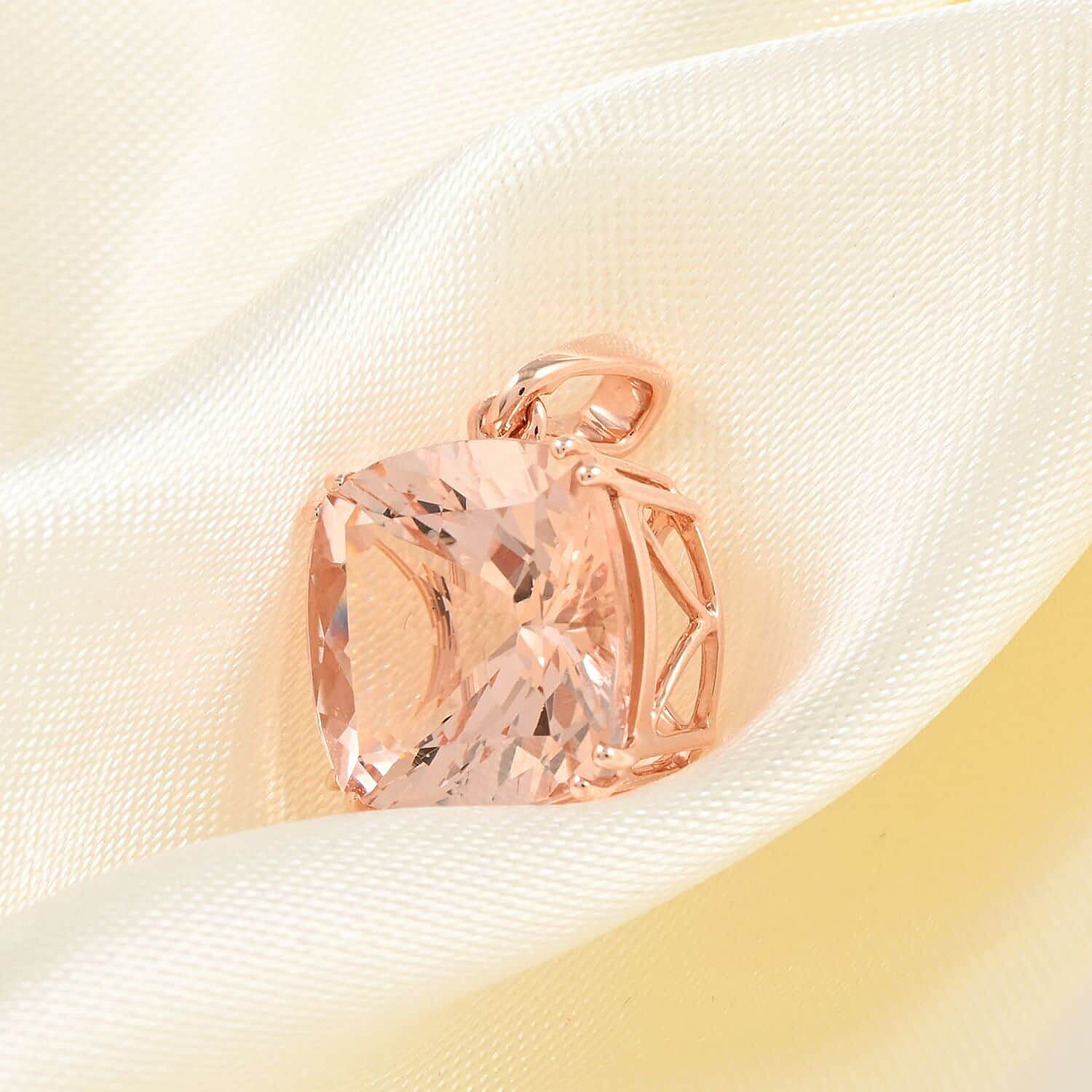 14K Rose Gold  AAA   Morganite  Pendant 5.05 ct,  Gold Wt. 1.22 Gms  5.050  Ct.