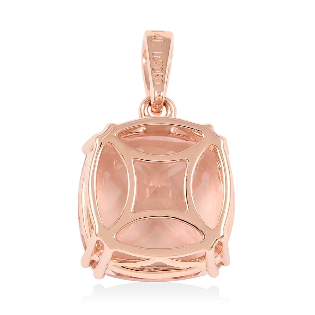 14K Rose Gold  AAA   Morganite  Pendant 5.05 ct,  Gold Wt. 1.22 Gms  5.050  Ct.