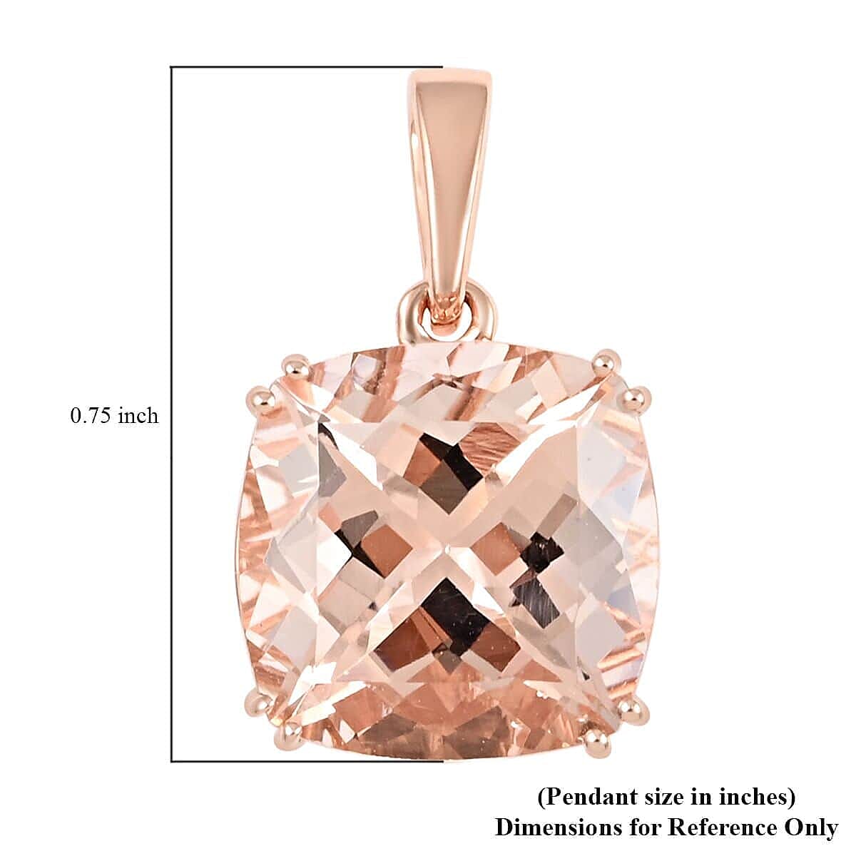 14K Rose Gold  AAA   Morganite  Pendant 5.05 ct,  Gold Wt. 1.22 Gms  5.050  Ct.