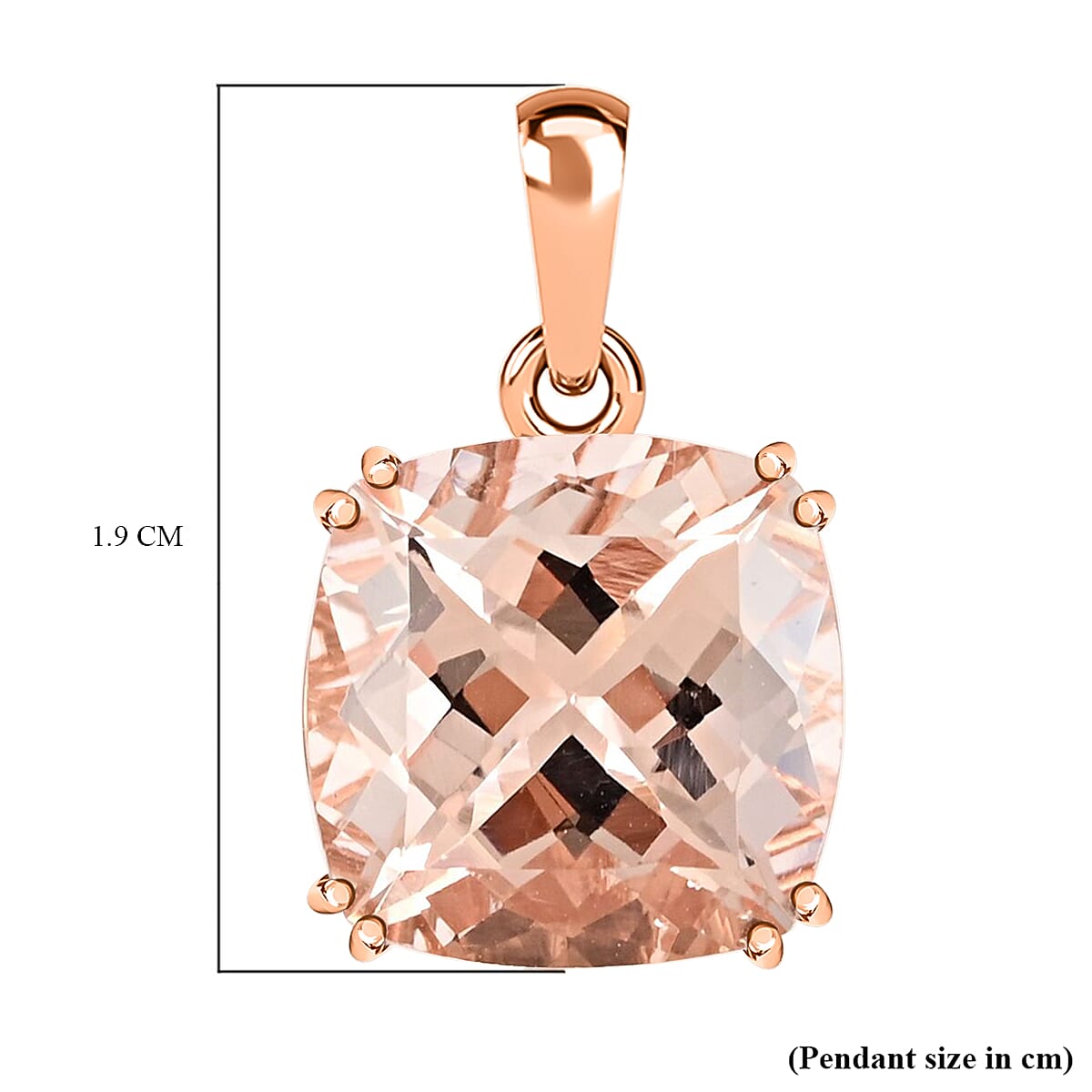 14K Rose Gold  AAA   Morganite  Pendant 5.05 ct,  Gold Wt. 1.22 Gms  5.050  Ct.