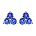 9K White Gold AA Tanzanite Cluster Earring (With Push Back) 0.86 ct, Gold Wt. 0.74 Gms