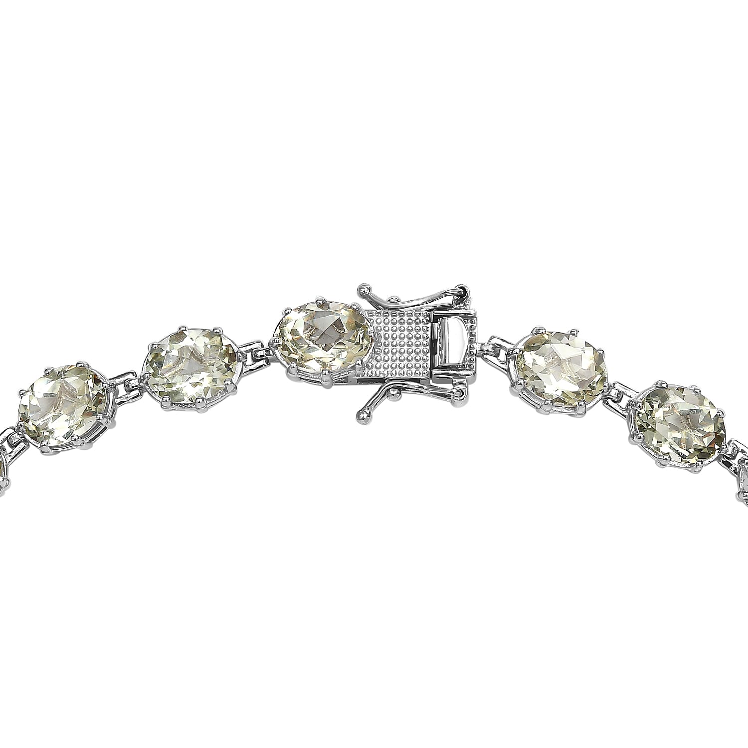 Prasiolite  Necklace (Size - 20) in Platinum Overlay Sterling Silver 66.00 Ct, Silver Wt. 29.79 Gms