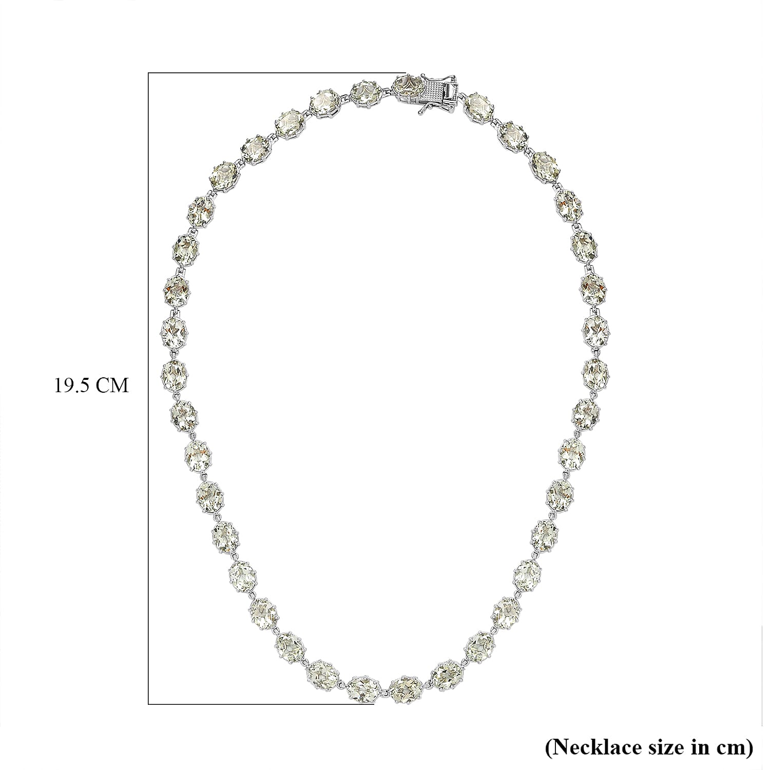 Prasiolite  Necklace (Size - 20) in Platinum Overlay Sterling Silver 66.00 Ct, Silver Wt. 29.79 Gms