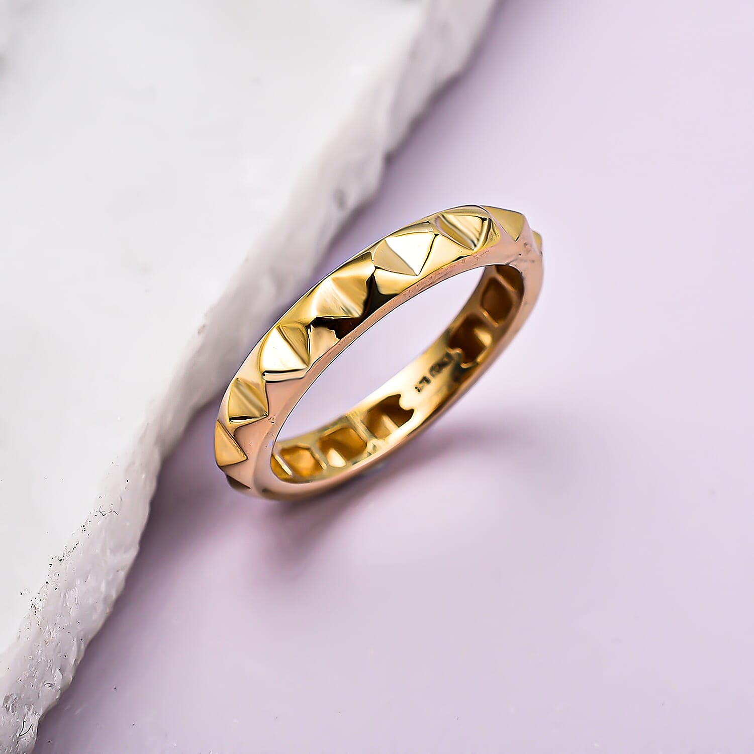 Maestro Collection - Italian Made 9K Yellow Gold Pyramid Ring