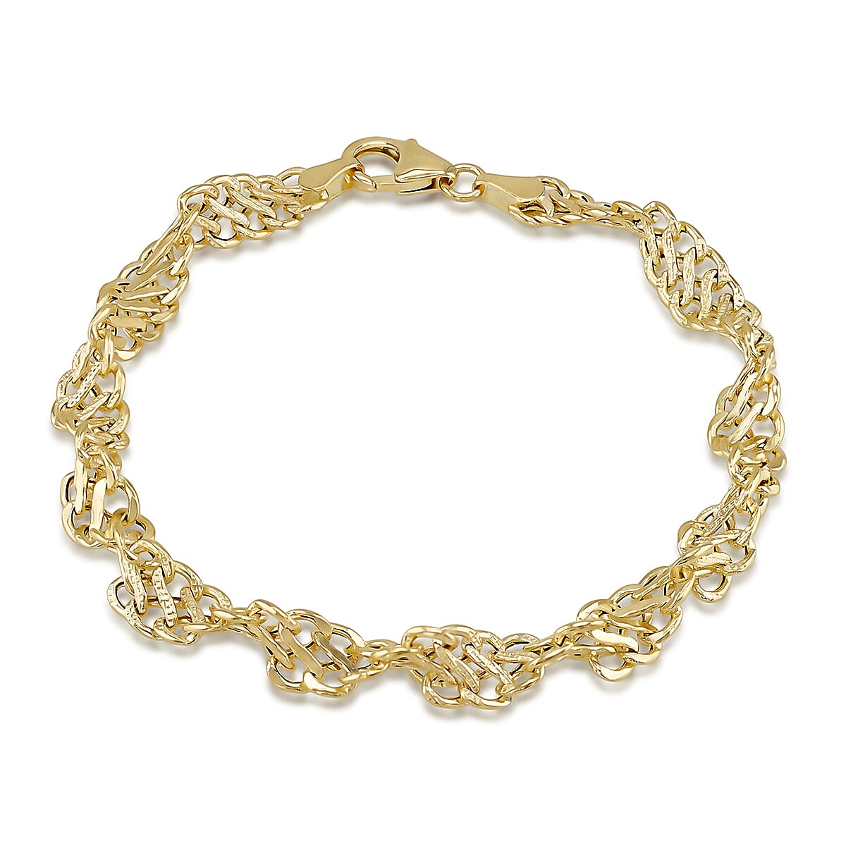 9K Yellow Textured Twist Curb 7.5 Inch